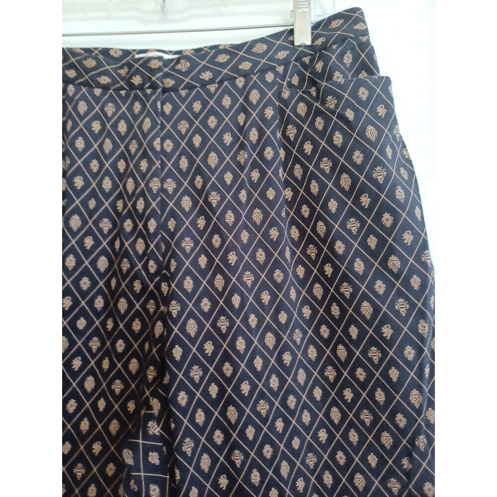 Talbots Woman vintage gold crest navy pants 16Petite stretch preppy old money